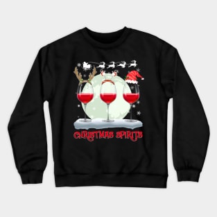 Christmas spirits wine funny shirt gift wine lover Crewneck Sweatshirt